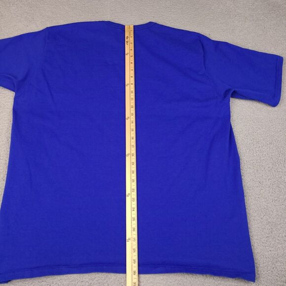 Vintage Champion Shirt Men's 2XL Blue Spell Out Felt Script Sports 90s - Picture 6 of 12